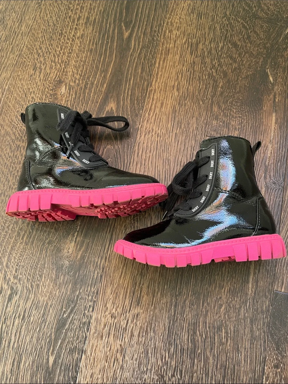 DKNY Toddler Girls Carrie Combat Zipper Closure Lace-Up Boots size 7 toddler